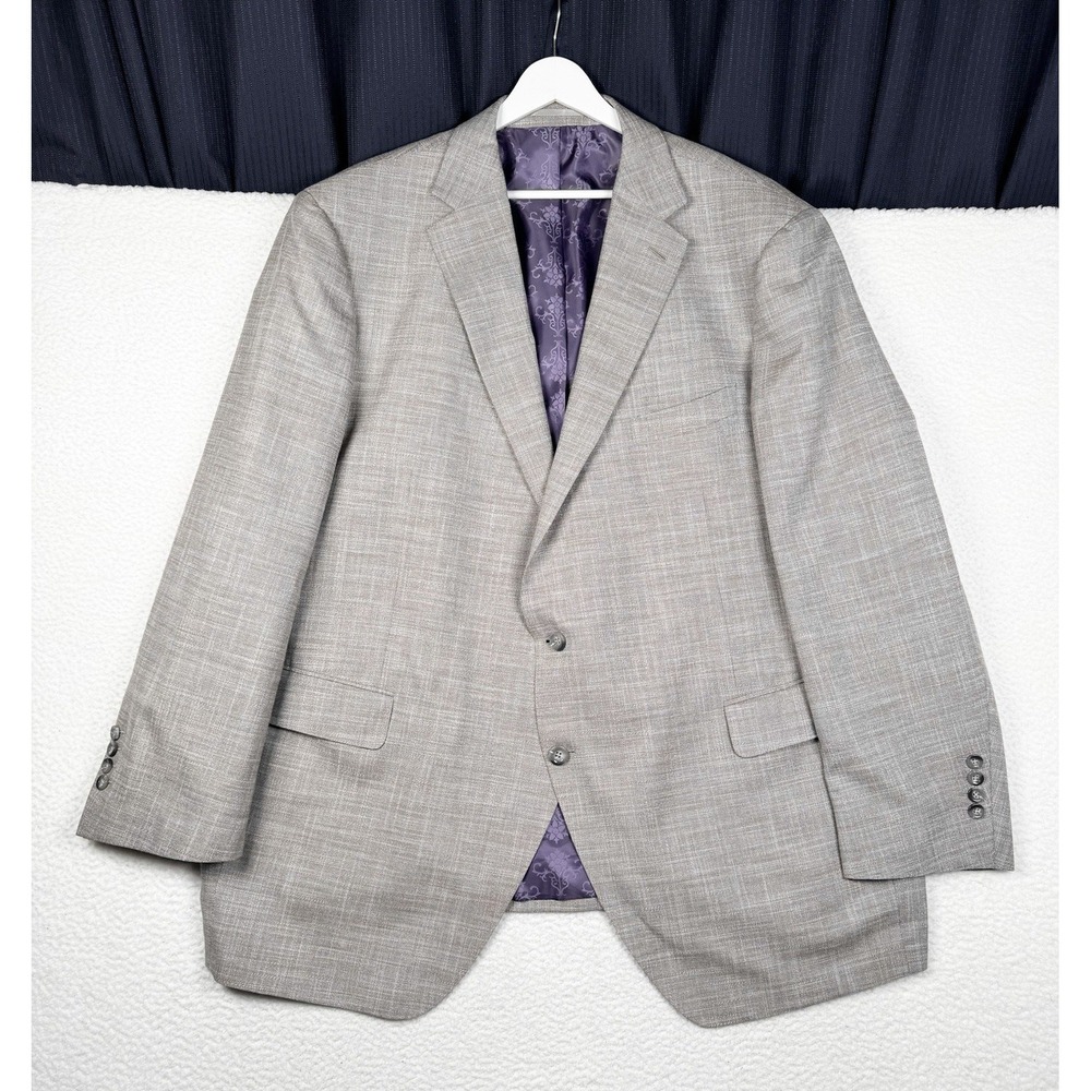 BILLY REID Custom Blazer Bamboo Wool Light Heather Gray/Brown - Purple - 32"x29"